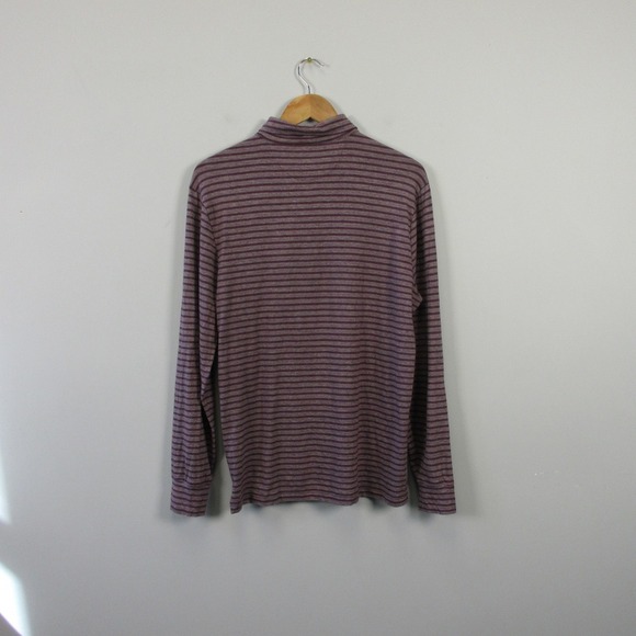 Faherty Freemont Stripe Polo Shirt Men M Long Sleeve Pima Cotton Casual 260 - Picture 2 of 9